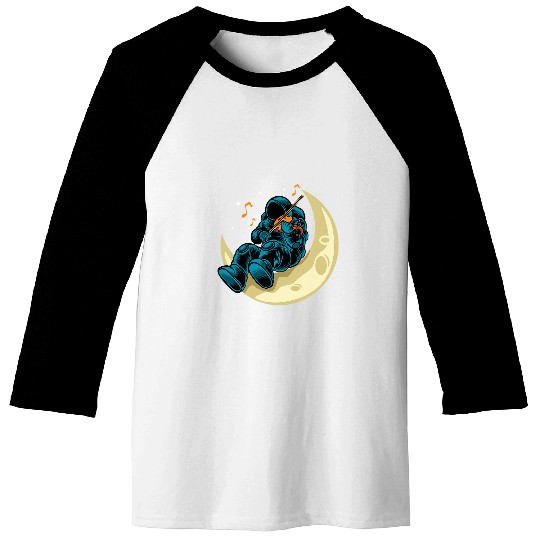 Astronauts Funny Spaceman Violinist Moon Violin Astronaut Baseball Tees