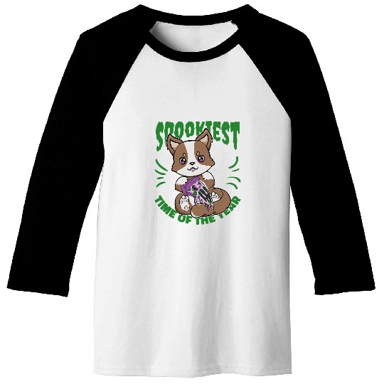 Australian Shepherd And Pizza Monster For Halloween Baseball Tees