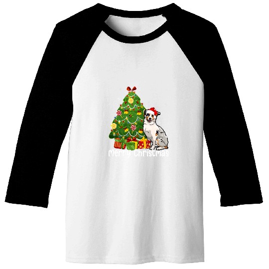 Australian Shepherd Christmas Tree Light Aussie xmass Dog 37 Baseball Tees