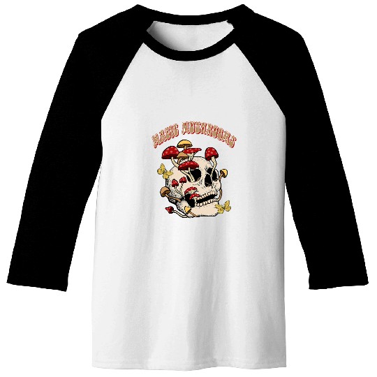 Cottagecore Aesthetic psychedelics Magic Mushroom Baseball Tees