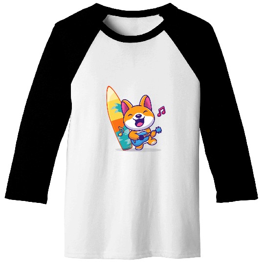 Guitarist Foxes Playing Ukulele Guitar Strings Instrument Orchestra Guitar Baseball Tees