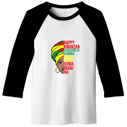 Happy Kwanzaa African American Celebration Month Graphic Baseball Tees