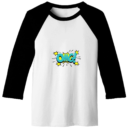 Comic Book Effect OMG Baseball Tees