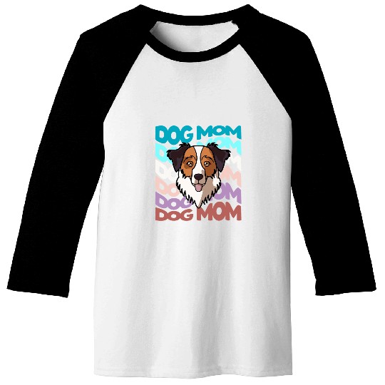 Australian Shepherd Aussie Dog Mom Retro vintages Dog Baseball Tees
