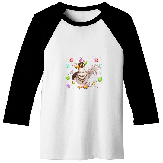 Hawk Bird Lover Easter Egg Funny Hawk Easter Sunday Baseball Tees