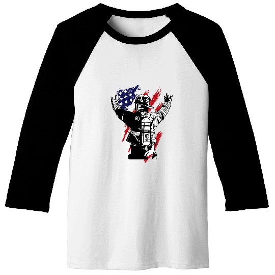 Fireman Firefighter 4th July 164 Firemen Baseball Tees