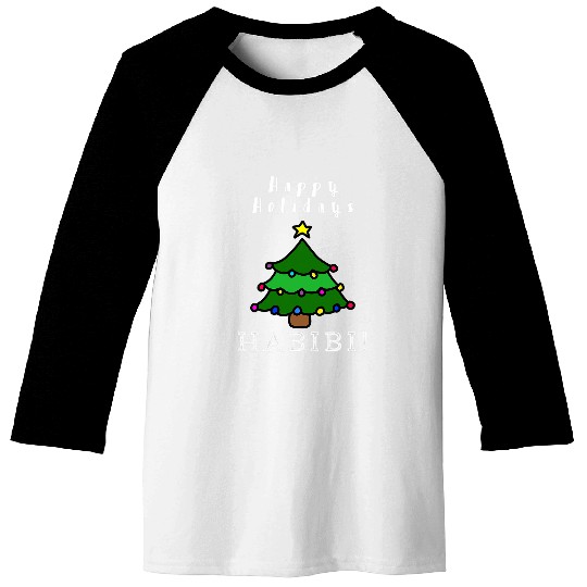 Happy Holidays Habibi Arabic Baseball Tees