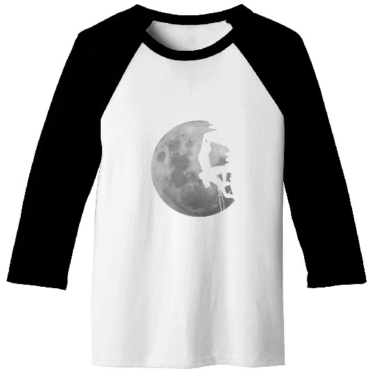 Climbing Climber Full Moon Mountaineering Abseiling Gift 16 mountain Climb Baseball Tees