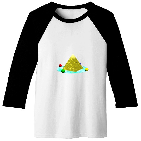 1990s 3D Egyptian Pyramid Vaporwave Art Baseball Tees