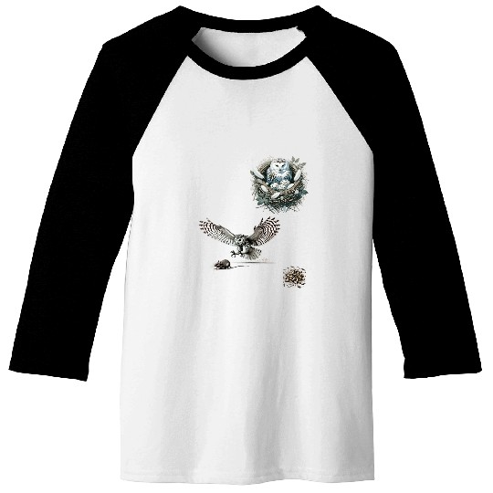 19thCentury Natural History Owl Illustration Baseball Tees