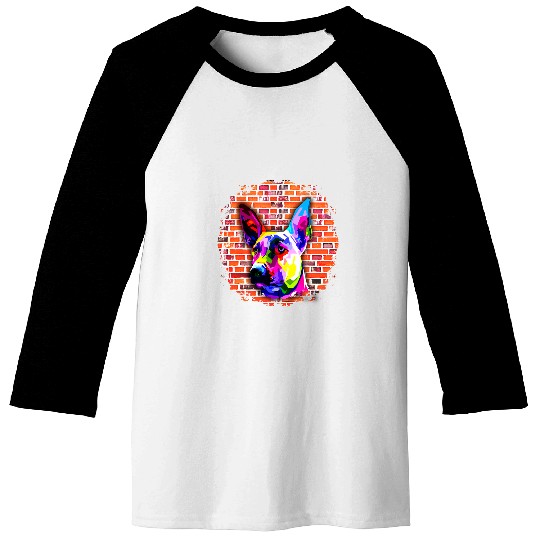 Colorful Belgian Malinois Pop Art Bricks Malinois Puppy Baseball Tees