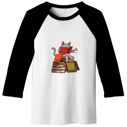 Cat Enthusiast Tea Drinker Book Reading Lover Funny Saying Baseball Tees