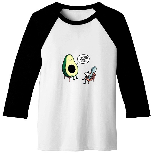 I Feel So Empty Inside Funny Avocado Therapist Baseball Tees