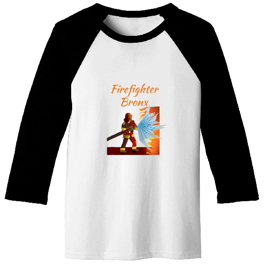 Firefighter Bronx Art NYC Borough Baseball Tees