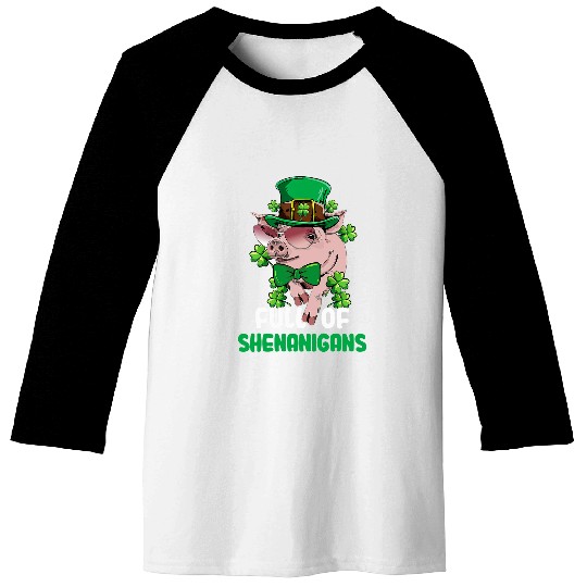 full of shenanigans pig st patricks day Baseball Tees