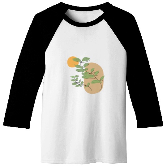 Abstract Minimal Botanical Line Art Graphic Baseball Tees