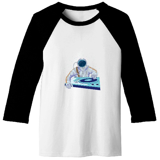 Astronaut DJ Music Design Vinyl Play Disco Festival Baseball Tees