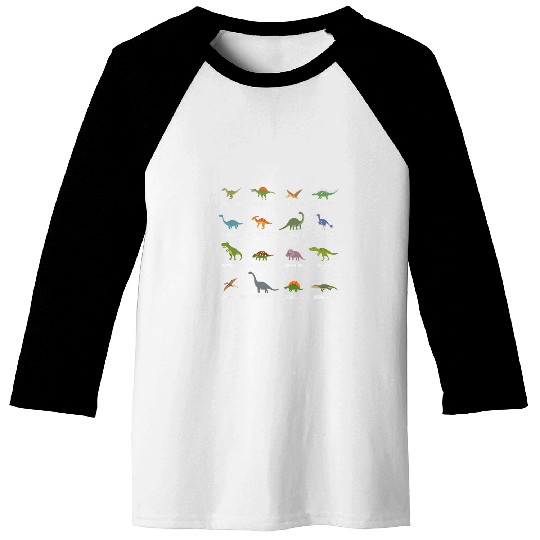 Dino Dinosaurs Species Collection Educational Art Baseball Tees