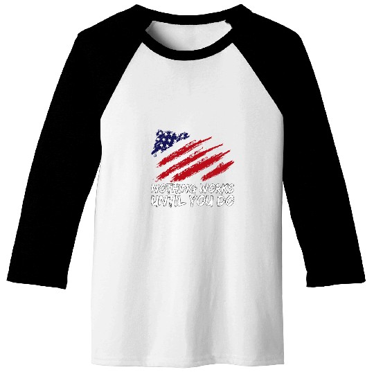 labor day american flag patriotic Baseball Tees