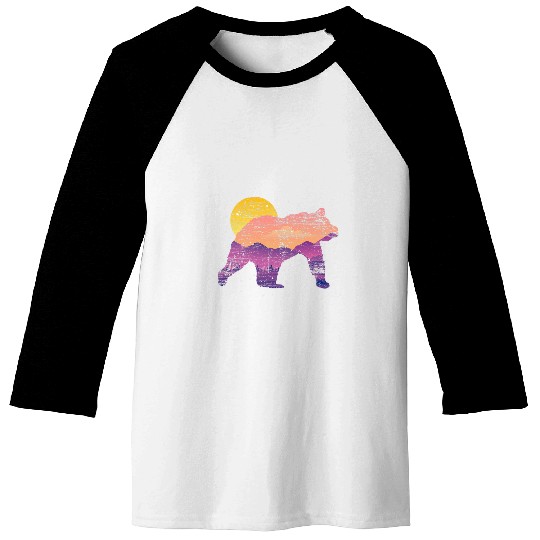 Bear Lover Nature Landscape Forest Animal Sunset Bear Baseball Tees
