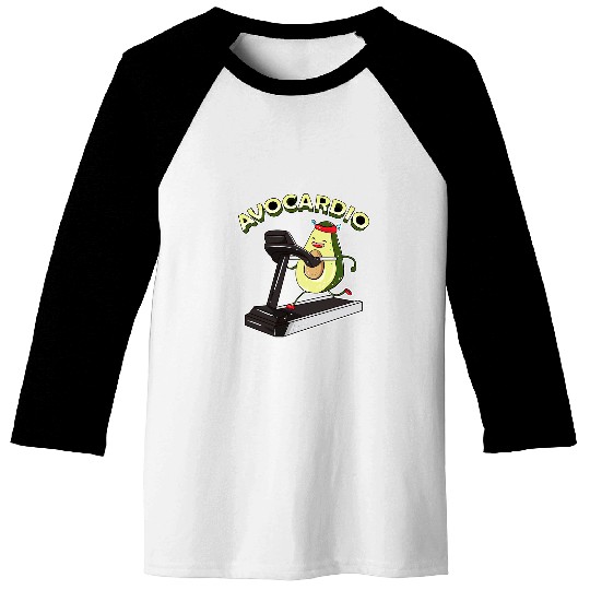 Avocado Cardio Workout Running Treadmill Illustration Baseball Tees