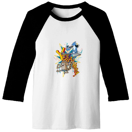 Regular Show Yeeaahhhu Karate Kick Baseball Tees