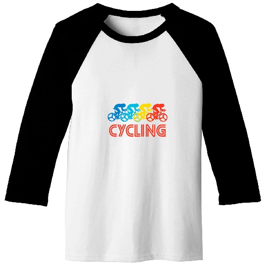 Cyclist Retro Pop Art Cycling Graphic Baseball Tees