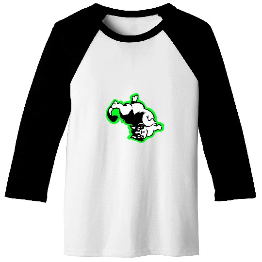 Chonk Tuxedo Kitty Cat Belly Illustration Baseball Tees