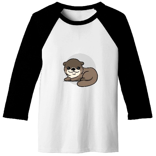Otters Chibi Kawaii Sea Animal Creature Japanese Kawaii213 Baseball Tees