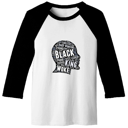 Black King Unapologetic African American Fathers Day Baseball Tees