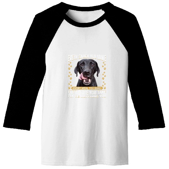 Every Snack You Make Funny Black Lab Dog Mom Dog Dad Baseball Tees