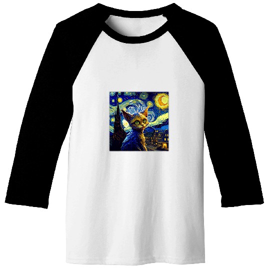 Surrealism Starry Night Gremlin Baseball Tees