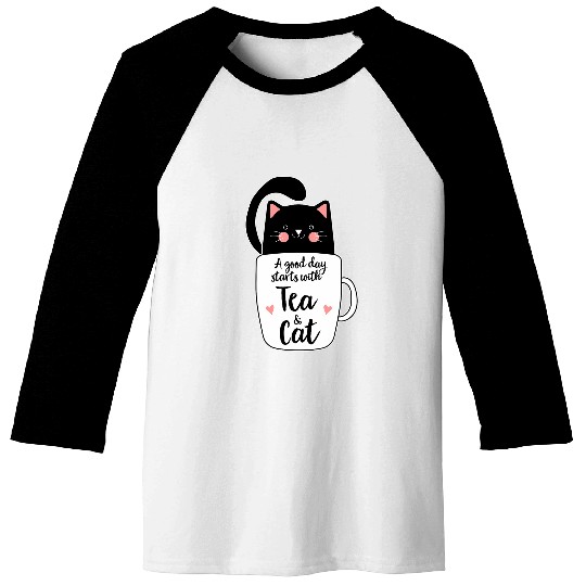 Funny black cats Tea Mug Cat Lover Gifts Baseball Tees