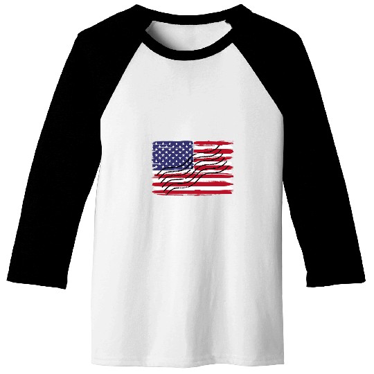 Patriotic Mailman Postman Stamp American Flag Stars Stripes Baseball Tees