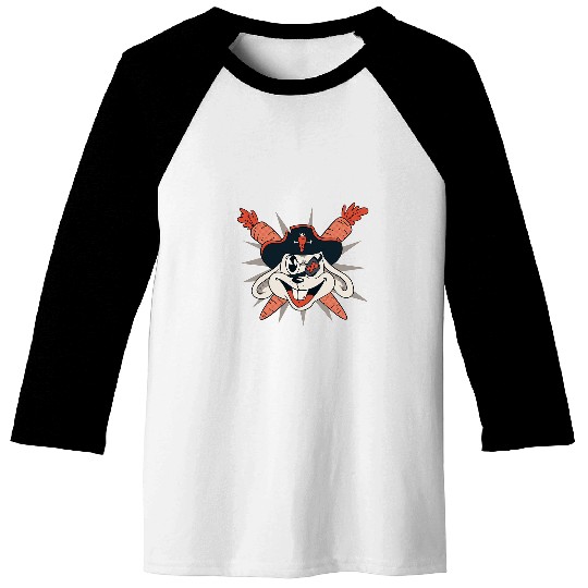 Rabbits Pirate rabbit captain carrot steal Baseball Tees