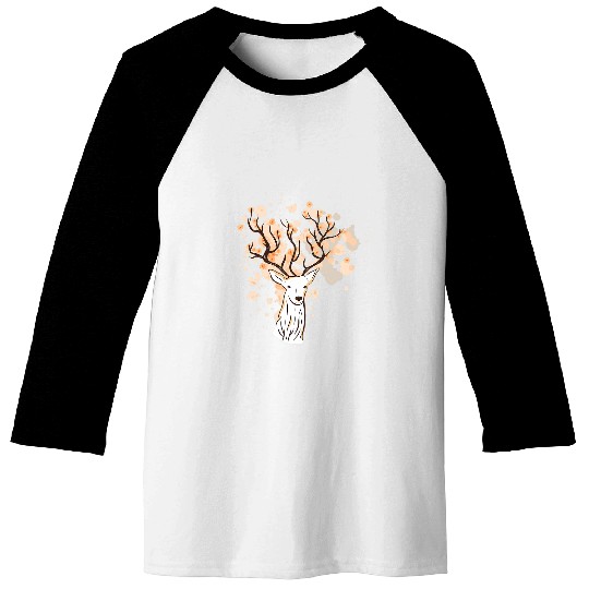 Deer Sakura Flower Blossoms Art Gift Baseball Tees
