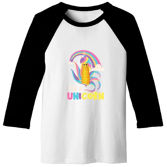 Im A Unicorns Funny Maize Corn Cob Kids Farming Corn Baseball Tees