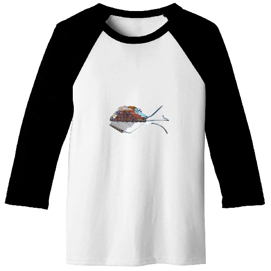FISH ART LIVIN THE DREAM FUNKY COOL ART Baseball Tees
