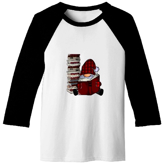 Reading Book buffalo plaids garden gnome reading books gnomes book lover Reader Baseball Tees