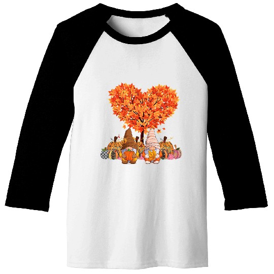 Its Fall Yall Cute Gnomes Pumpkin Autumn Tree Fall Leaves 453 Baseball Tees