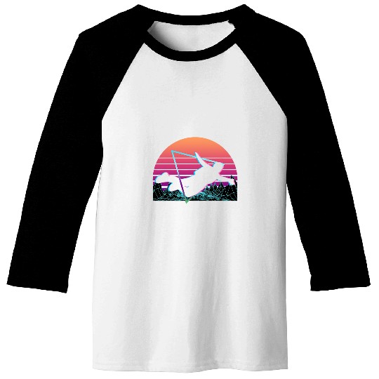 Skydiving Gift Skydiver Vaporwave Aesthetic Retro Baseball Tees