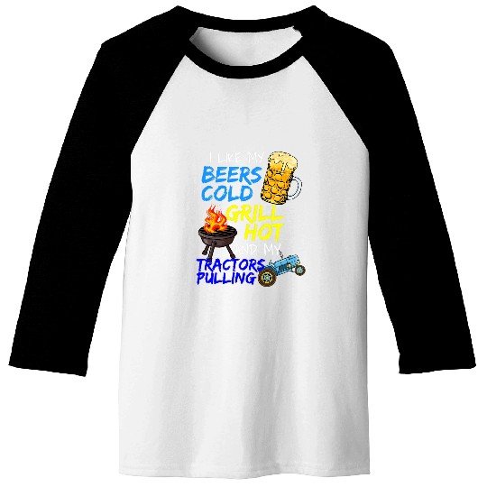Tractor driving Beer Lover Grillmaster Meat Grilling BBQ Tractor Pulling Baseball Tees