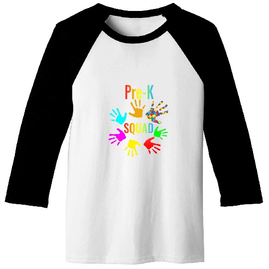 PreK Squad Autism Teacher Back To School Baseball Tees