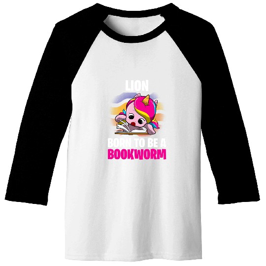 Reading Book Lion Born To Be A Bookworm Personalized Reader Baseball Tees