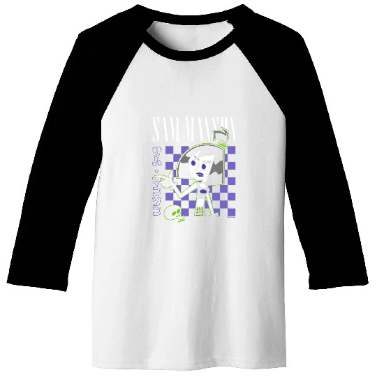 Danny Phantom Sam Manson Retro Kanji Checkerboard Portrait Baseball Tees