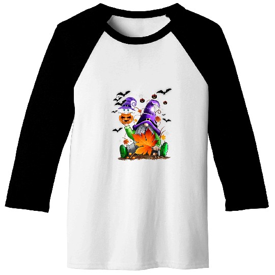 Halloween Gnomes Cute Autumn Pumpkin Fall Funny Holiday39 Baseball Tees