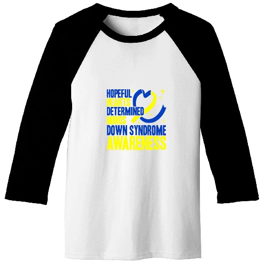 Hopeful Hearts Determined Minds Down Syndromes Awareness Baseball Tees
