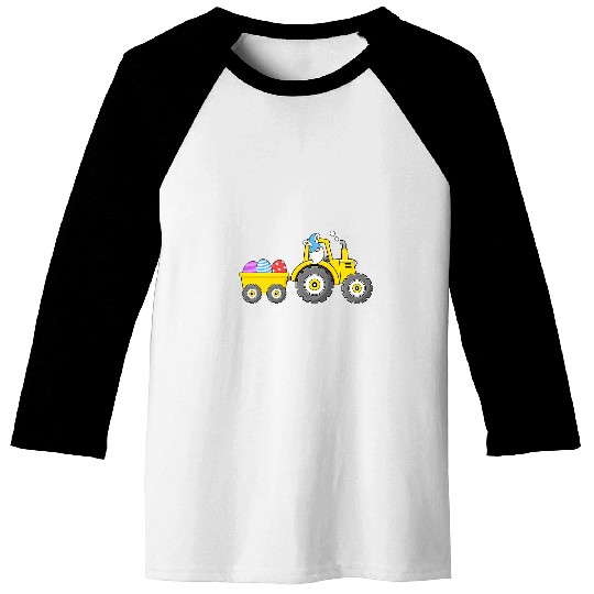 Tractor driving Kids Easter Tractor Happy Easter Bunny Egg Hunt Gnome Toddler Boy Baseball Tees