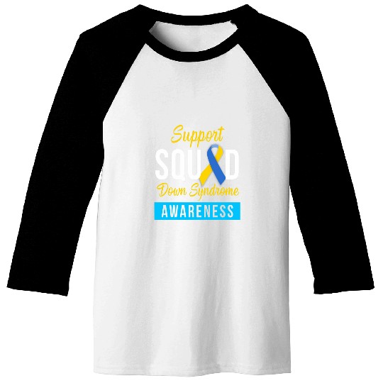 Down Syndromes Awareness month Ribbon Support Squad 1 Baseball Tees