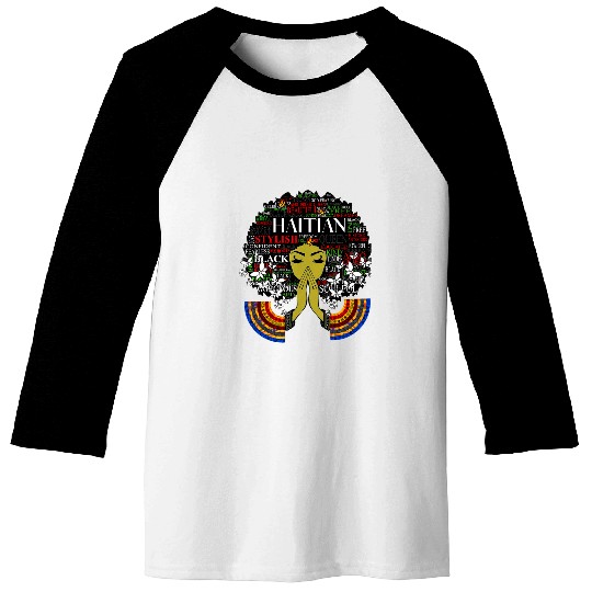 Classy Womens African Head Wrap Black Pride Haitian Haiti Baseball Tees